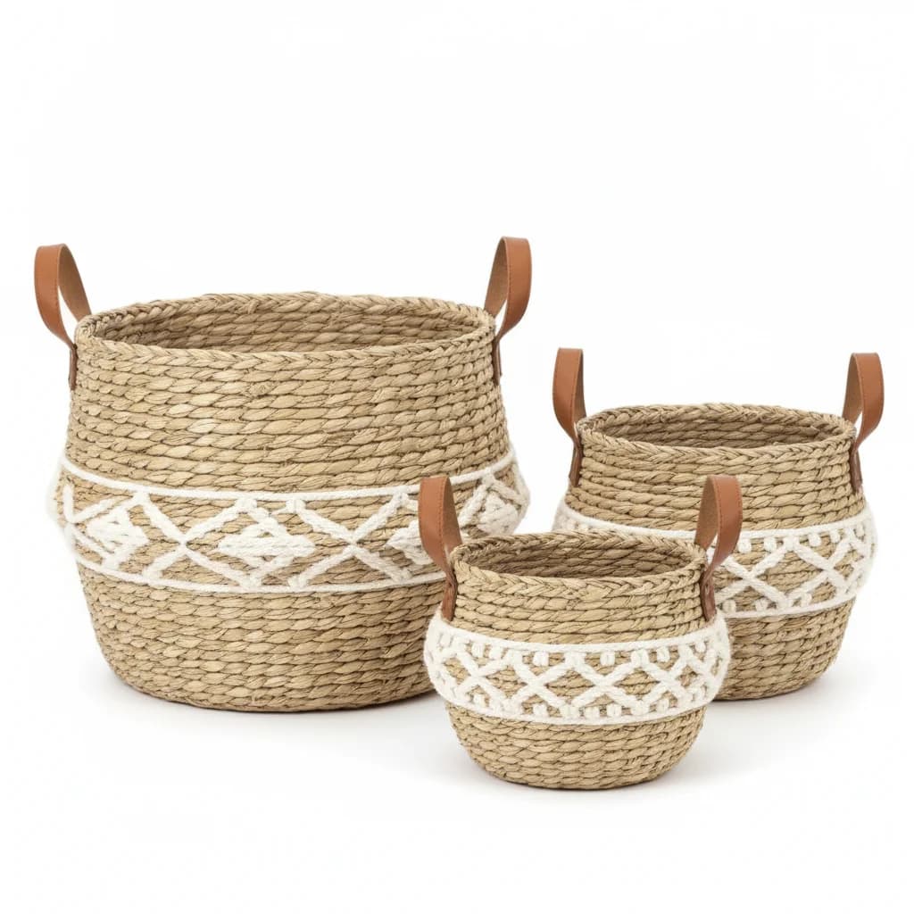 Panier Rangement Tressé Lot 3